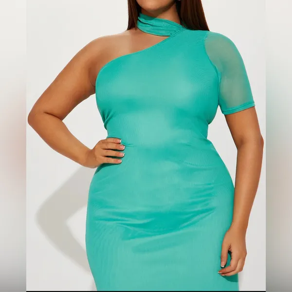 Mesh Sleeve Maxi Dress: Mint- Size Small 3/5 - Image 3