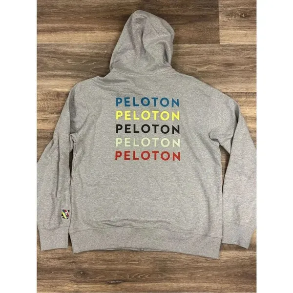 NEW Peloton Rainbow Spellout Zip Up Hoodie Women’s Large - Image 5