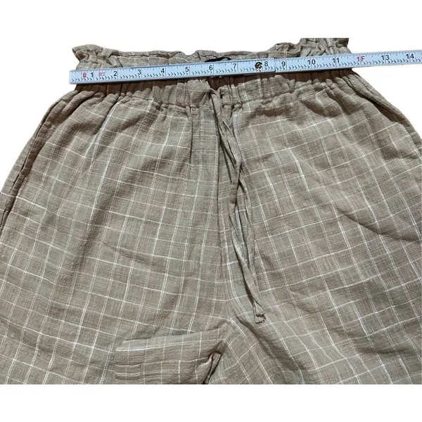 NWT Able Jordan Easy Shorts tan‎ white grid XXS - Image 8