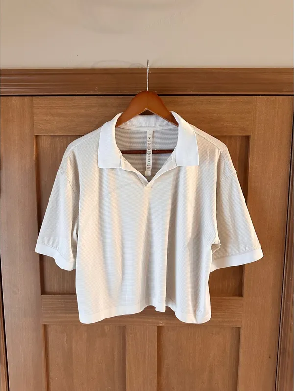 Lululemon Swiftly Tech Relaxed-Fit Polo Shirt in White Women’s size 14 LW3GMJS - Image 2