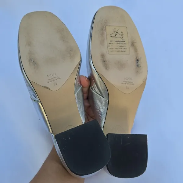 Mango Metallic Silver Mules - Image 10