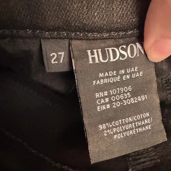 Hudson Jeans Nico Midrise Skinny Jeans‎ Size 27 Black Distressed Ripped Patched - Image 6