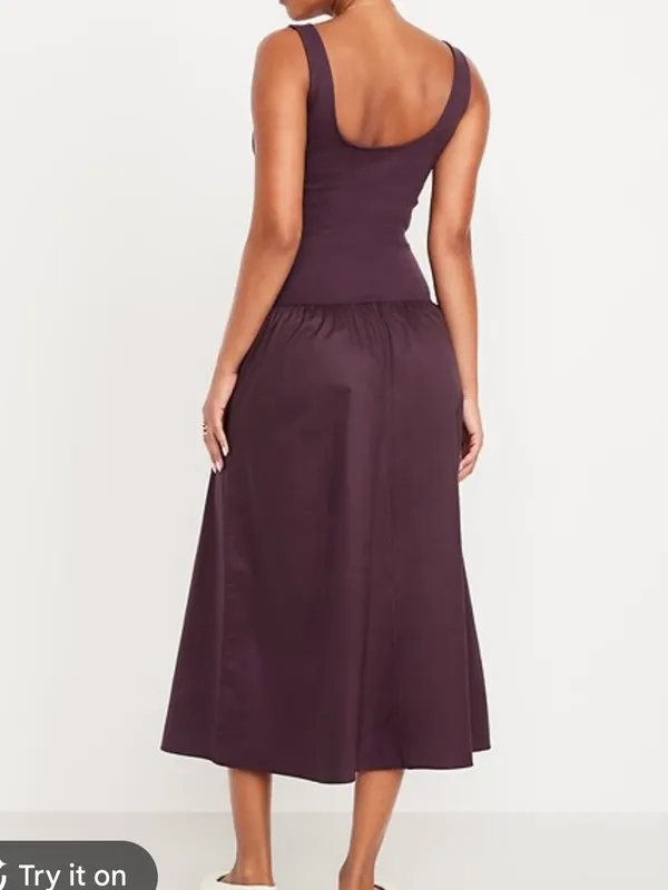 Old Navy Womens Sleeveless Midi Dress Plum Purple Xl - Image 7