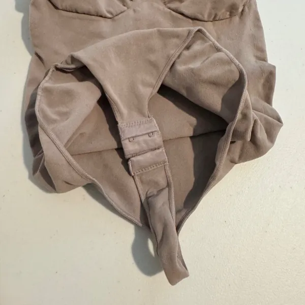 Seamless Adjustable Strap Shapewear Thong Bodysuit Stretch Tan Size Small Medium - Image 7