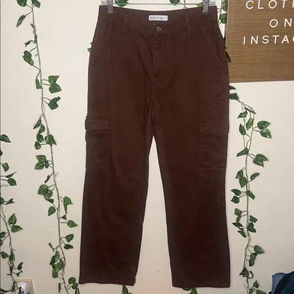 Primark Denim Co Brown Cargo Style Straight Leg Pants - Image 3