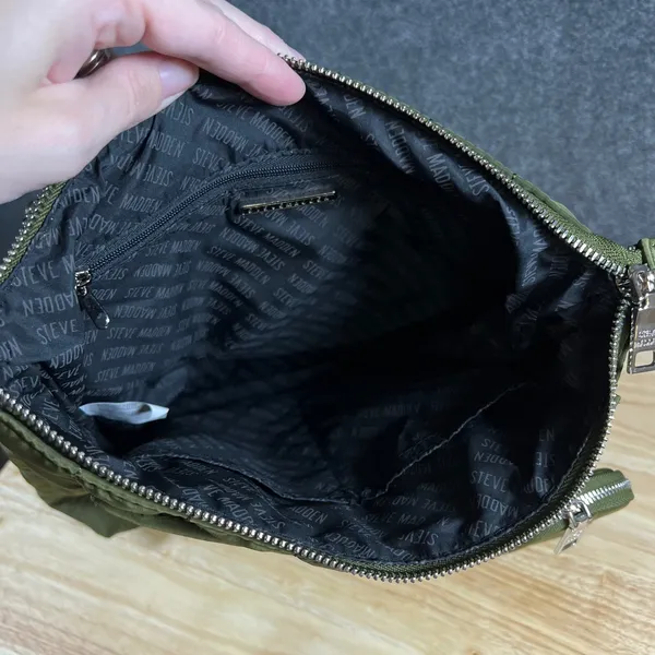 Steve Madden Olive Green Quilted Nylon B-Nikki Backpack Crossbody Bag - Image 5