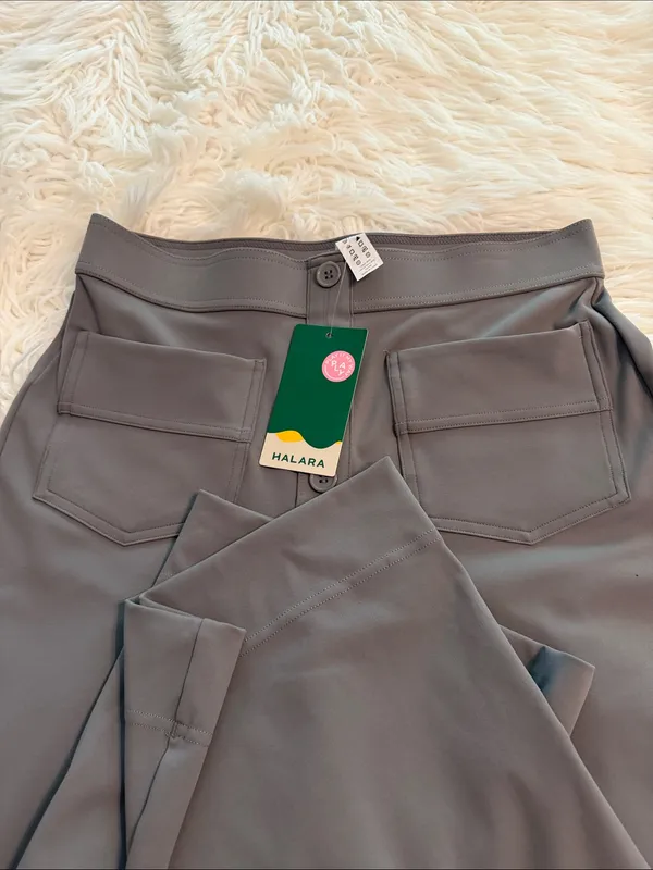 HALARA High-Waist Wide Leg Pants in Gray size M inseam 30” brand new - Image 6