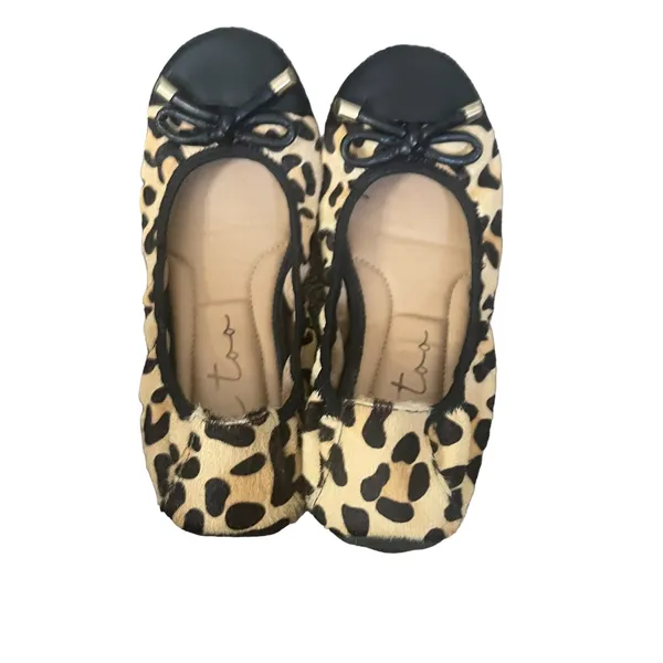 Me Too Women's Size 6 Cheetah Leather‎ Upper Ballerina Flats - Image 3