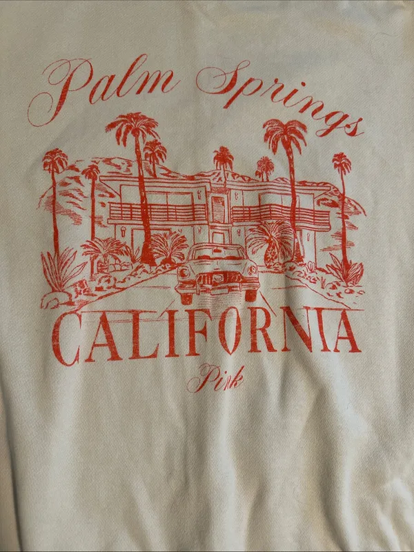 PINK Victoria's Secret Cream crewneck Palm Springs California - Image 2