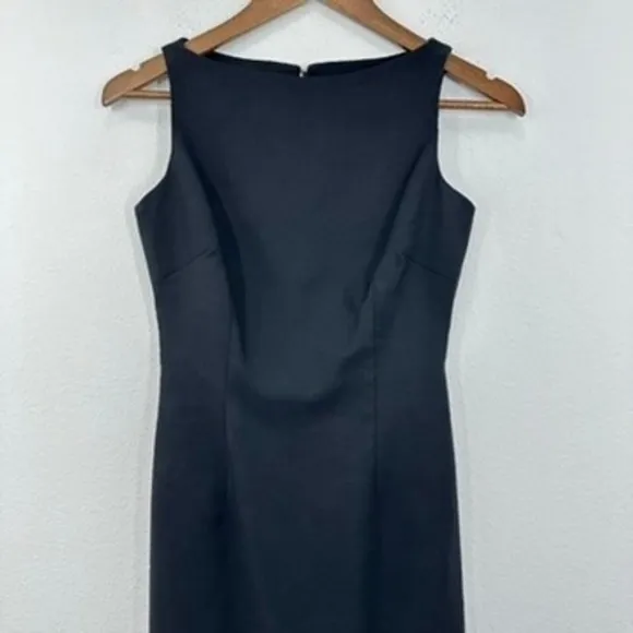 Black Sleeveless Boatneck 90s Y2K Floral Embroidered Mini Dress Clueless Noir - Image 3