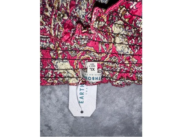 Women's Earthbound Trading Red Beige Paisley Off-Shoulder Maxi Dress XL - Image 5