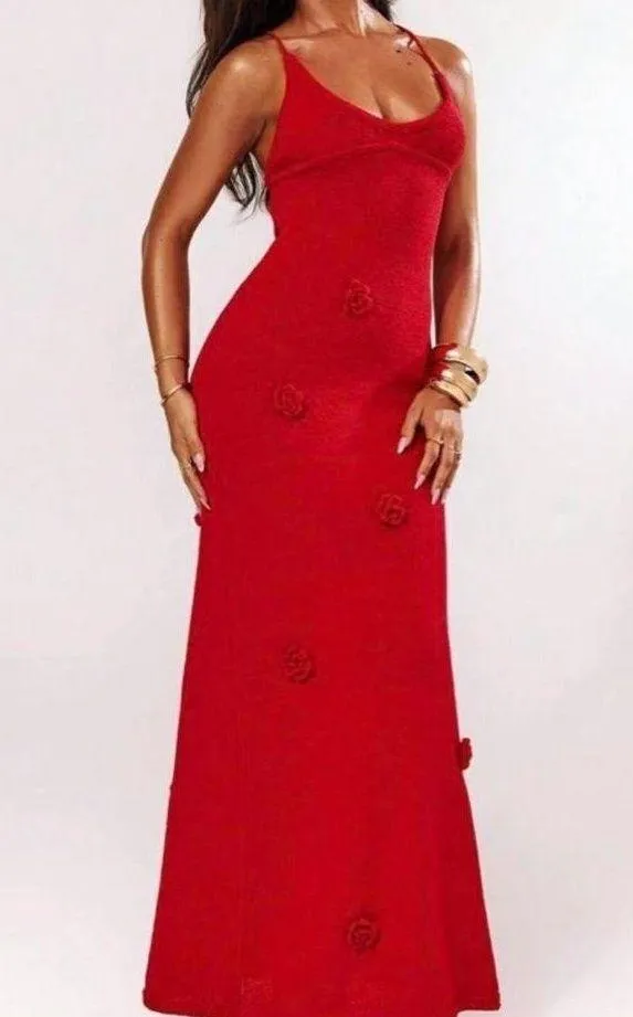 Red knit maxi dress  - Image 4
