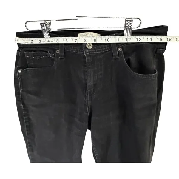 Levis 505 Straight Leg Jeans Womens 10 Long Black‎ Mid Stretch Classic Timeless - Image 4