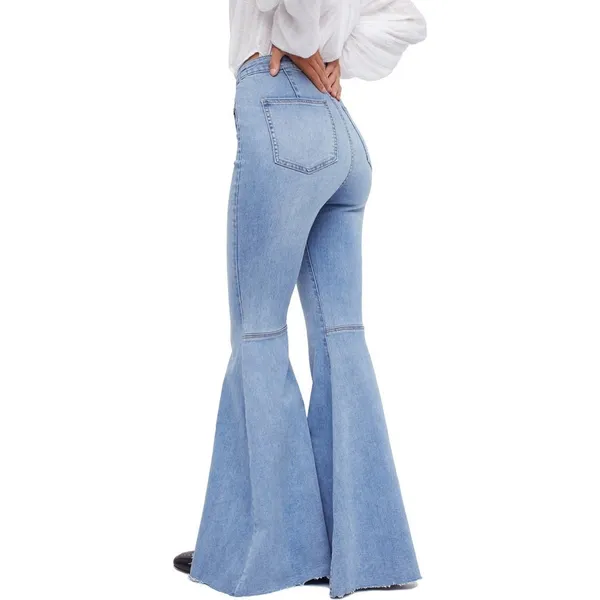 We The Free FP Blue Denim High Rise Float On Flare Jeans Size 27 - Image 2