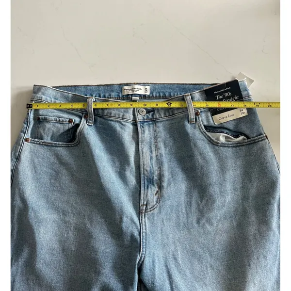 Abercrombie & Fitch 90s Straight Jeans Women's 34 18S Ultra High Rise NWT - Image 8