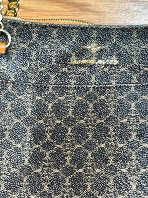 Nanette Lapore Brown Monogram Shoulder Bag with Tan Accents and Chain Handles - Image 2