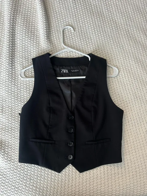 Zara Black Vest Top - Image 2