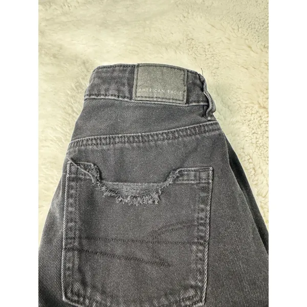 American Eagle Black Distressed Jeans 00 Short Slim Skinny Denim Y2K - Image 5