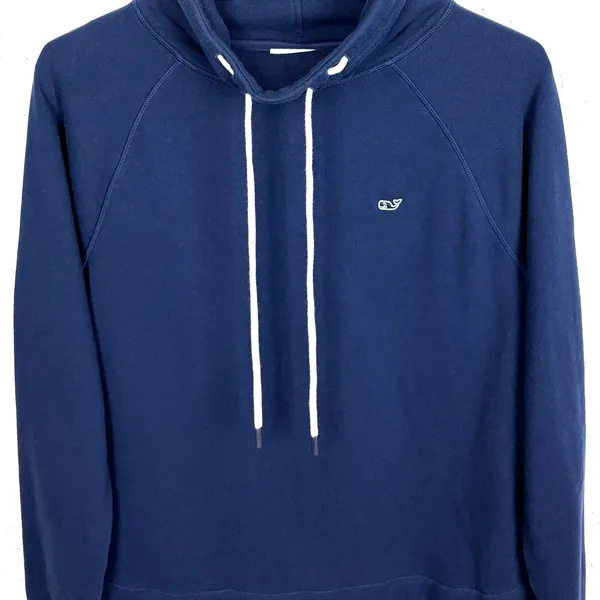 Vineyard Vines Drawstring Cowlneck Pullover Thumbholes 100% Cotton Blue Small - Image 6
