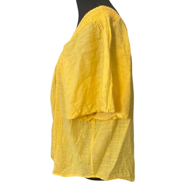 Philosophy Republic Clothing Yellow Square Neck Peasant Top L Cottagecore‎ Boho - Image 2