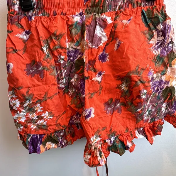Floral Orange Shorts H&M size Medium - Image 2