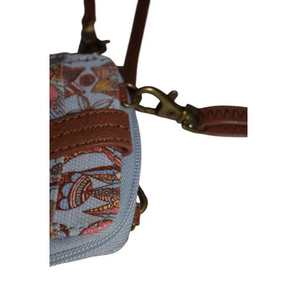Sakroots Artist Circle Crossbody/Wallet Women Small‎ Blue/Owl Floral Print Boho - Image 7