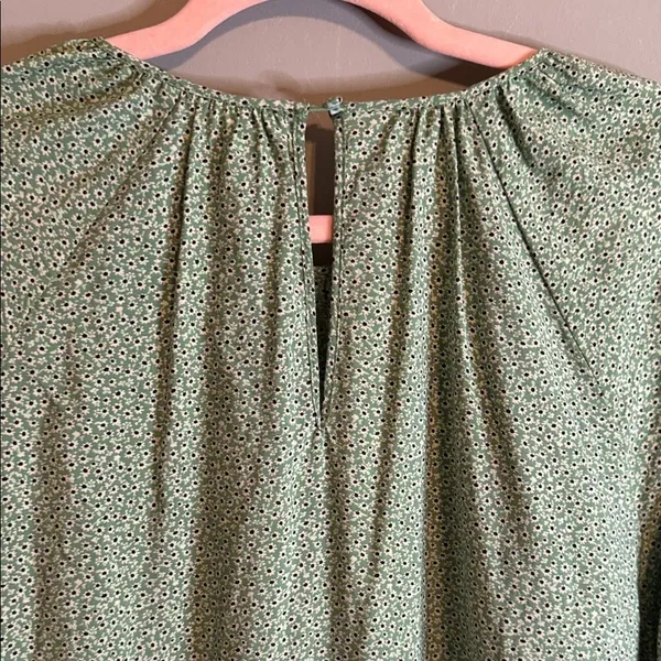 H&M Green Floral 3/4 length Raglan Balloon Sleeve M Cottagecore Prairie Feminine - Image 7