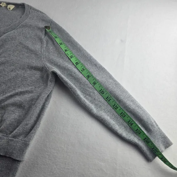 Anthropologie‎ Moth Womens Cardigan Sweater Gray 3/4 Sleeve Button Front Knit S - Image 7
