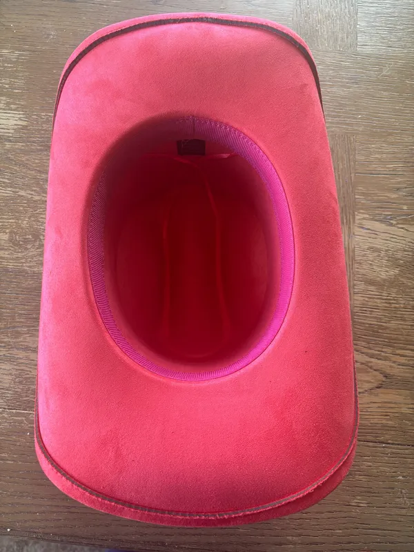 Vegan Suede Cowboy Hat Pink - Image 4