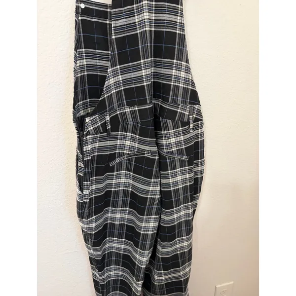 Hot Topic Plaid Overalls Size Medium Black White Academia Grunge Punk Goth - Image 10