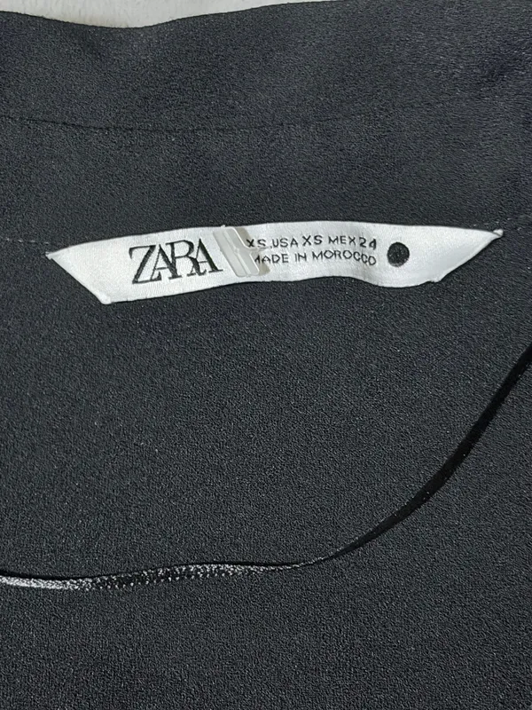 ZARA Black Cropped Tie-Front Jacket XS Long Sleeve Short Womens Casual Solid - Image 4