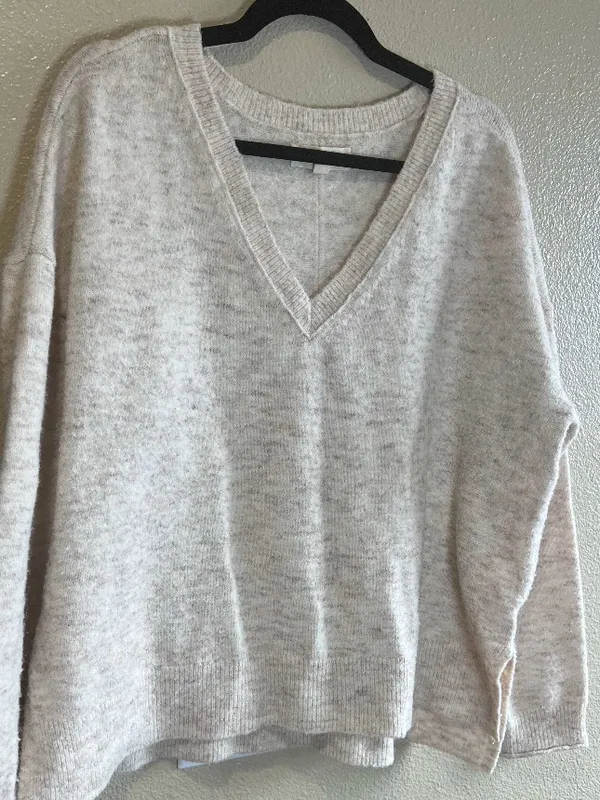 Lucky Brand V Neck Cozy Sweater size Large Neutral Minimalist‎ capsule - Image 2