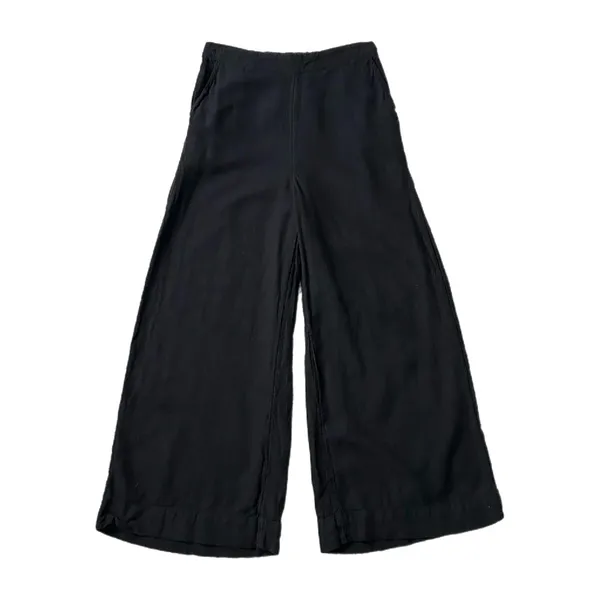 Free People Free-est Linen Viscose Black Wide Leg Pants OB1263884 Size Small - Image 2