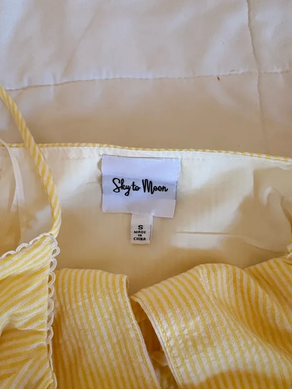 cute yellow and white striped dress - Image 2