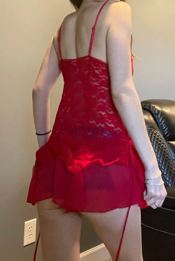 In Bloom red lace lingerie dress - Image 4