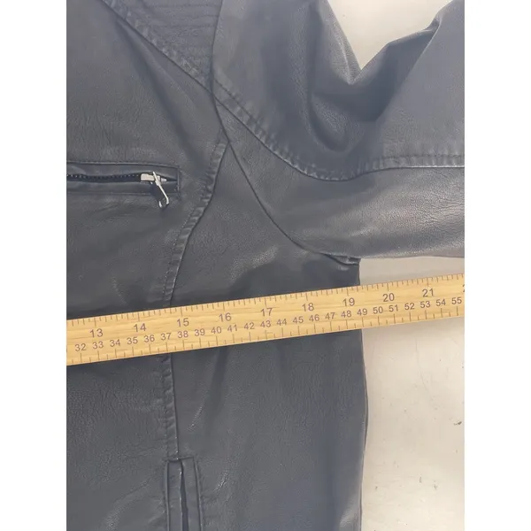 Ci Sono Women's Black Faux‎ Leather Jacket, Size XL But Fit Medium - Image 7