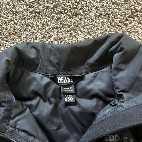 Eddie Bauer Puffer Vest Black 650 Down Insulated Hybrid Womens XS - Image 4