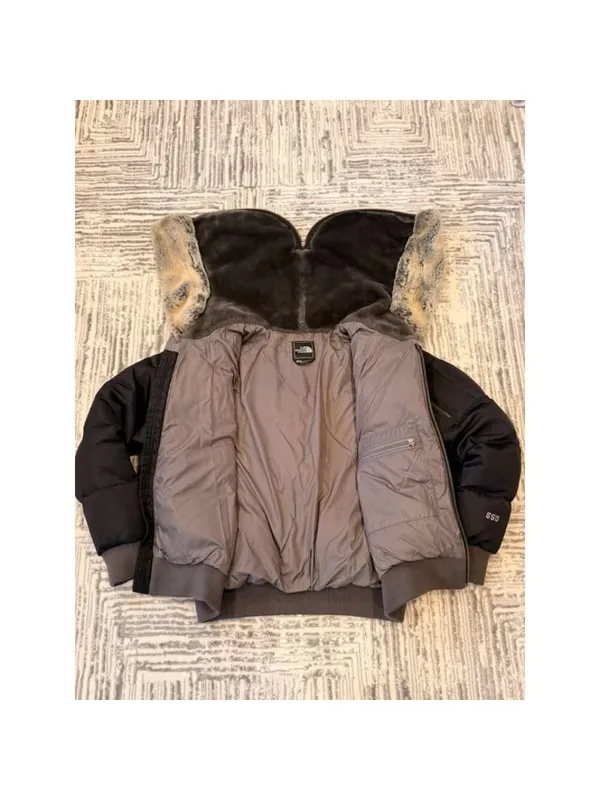 RARE The North Face women's medium 550 Blk down fill Winter puffer Bomber coat - Image 4