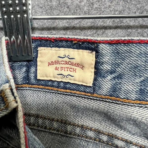 Vintage Abercrombie & Fitch Denim Shorts 4R Button Fly Made in USA Raw Hem Y2K‎ - Image 10