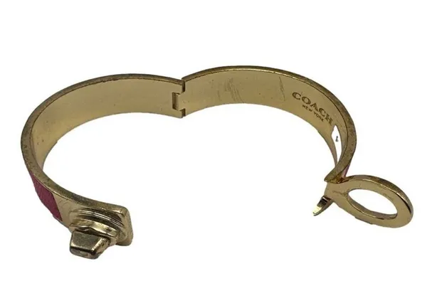 COACH Leather Turn Lock Hinges Bangle Bracelet - Image 4
