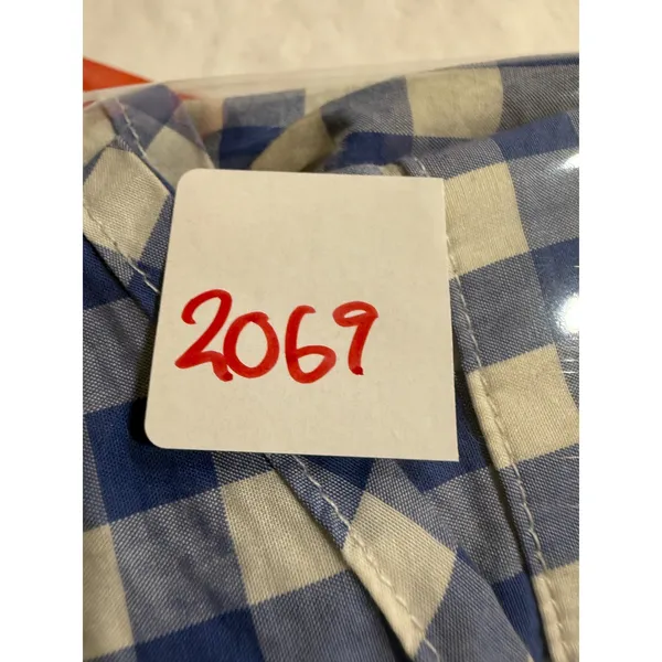 Reformation Blue White Gingham Off The Shoulder Button Down Shirt Womens Small‎ - Image 7