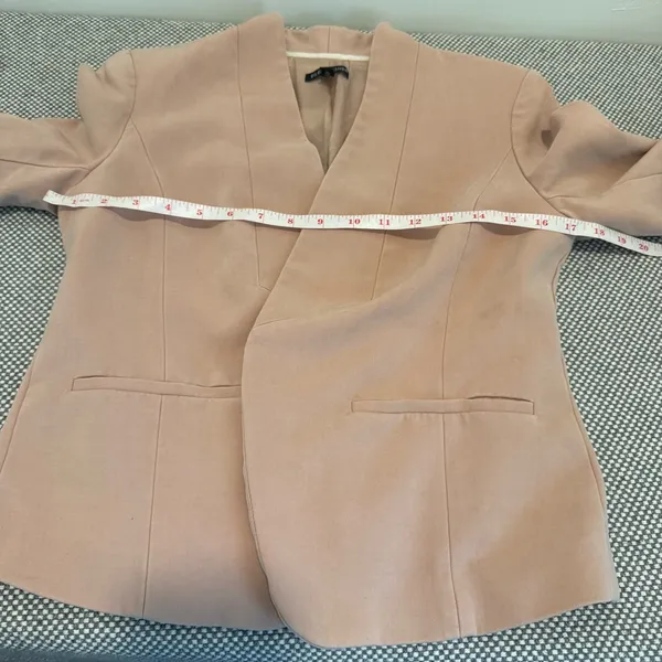 Eileen Fisher Women's Open Front Long Sleeve Blazer Jacket Blush Pink Size XSp - Image 9