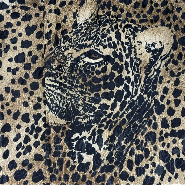 Vintage Hidden Leopard Faces Pleated Skirt Animal Print‎ 80s Drama Eclectic Fun - Image 2