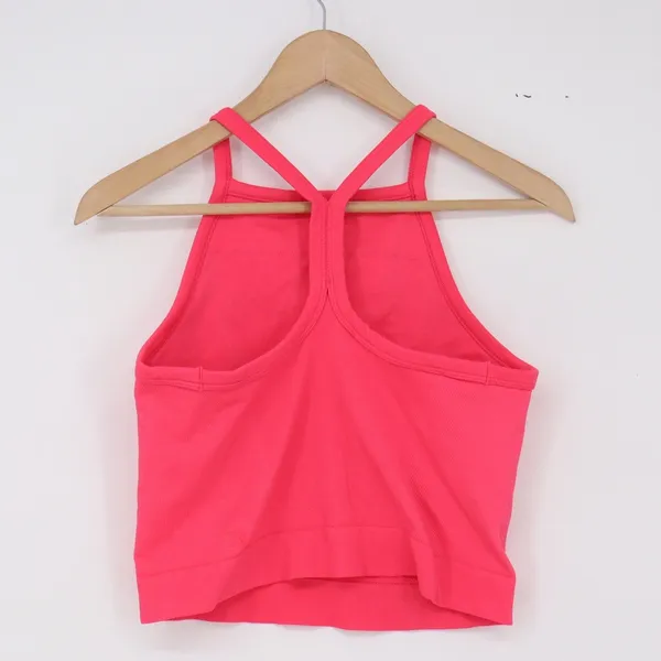 All in Motion Tank Top Womens S Cropped Pink Ribbed Racerback Excellent - Image 3