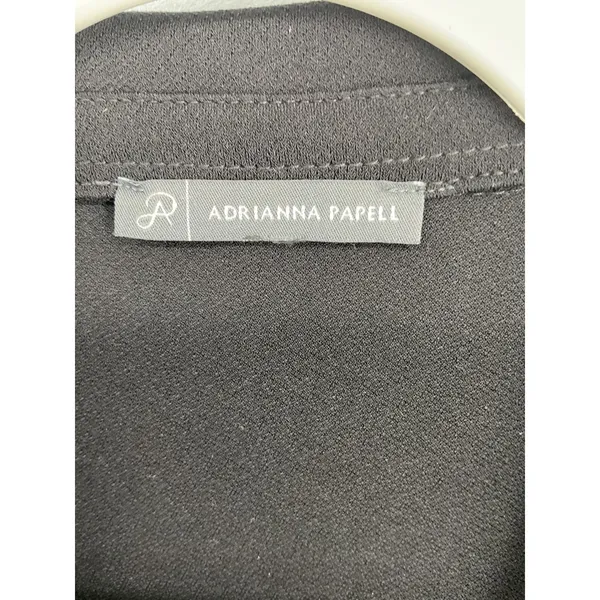 Adrianna Papell Womens Button Down Shirt Black Long Sleeve Stretch XL - Image 8