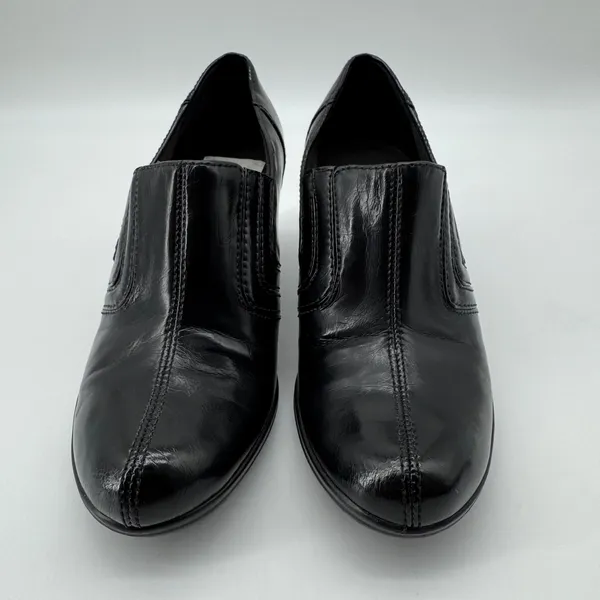Clarks Chiffon‎ Petal Pumps 6.5M Black Slip On Stitched Heel Comfort Teacher - Image 3