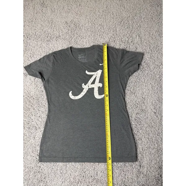 Nike Alabama Crimson Tide Womens Gray T-Shirt Large Distress Logo - Image 5