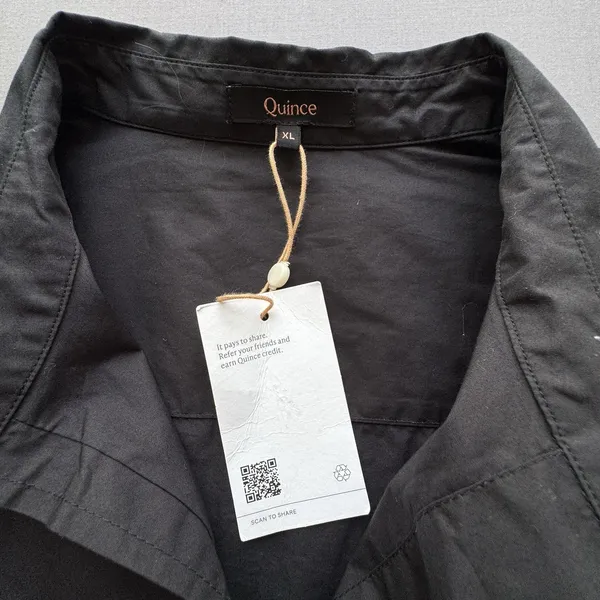 NWT Quince Poplin Long Sleeve Shirt Women's XL Black 100% Organic Cotton LS - Image 5
