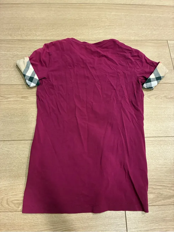 Burberry Brit Women’s Hot Pink Nova Check Short Sleeve Shirt Size XS - Image 6