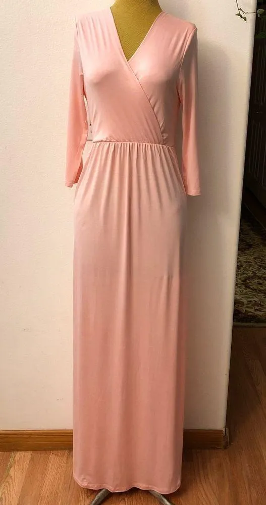 New # Wrapped Ruched Maternity Dress - Image 3